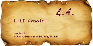 Luif Arnold névjegykártya