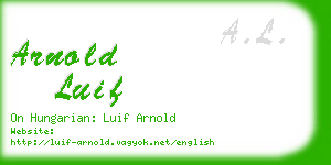 arnold luif business card